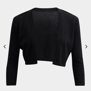 Neiman Marcus Black Cashmere Cropped Sweater